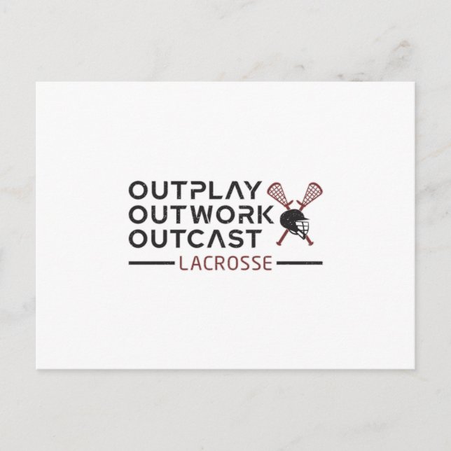 Lacrosse Player Outplay Outcast Lax Gift Vykort (Framsida)