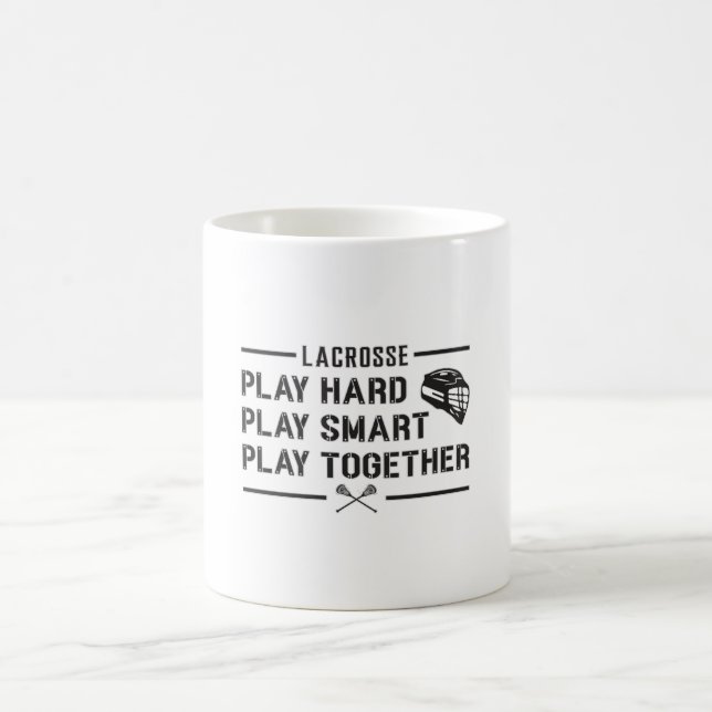 Lacrosse Player Play Smart Team Gift Kaffemugg (Center)