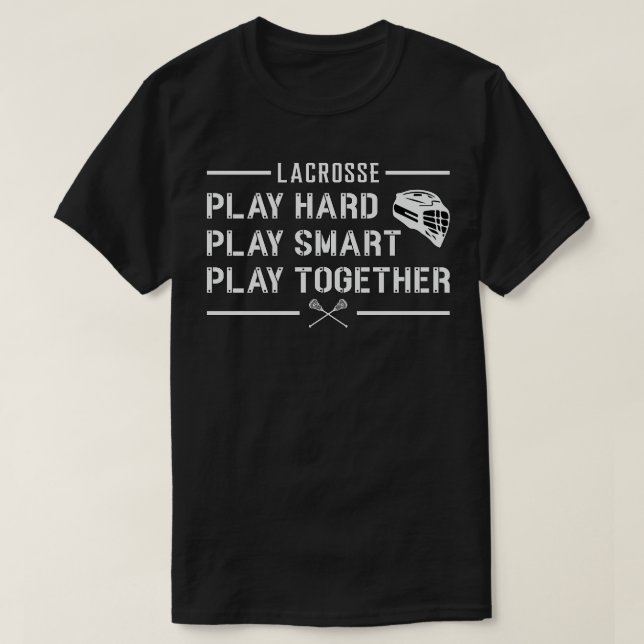 Lacrosse Player Spela upp smart och funnig gåva T Shirt (Design framsida)