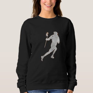 Lacrosse Player Sports Concrege Grunge Distress T Shirt