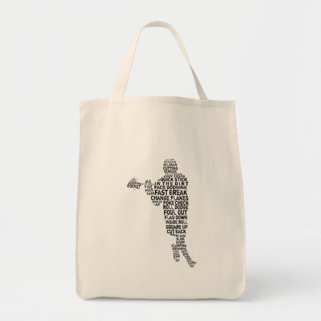 Lacrosse Player Tote Bag Tygkasse (Framsidan)