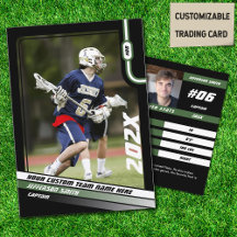 Lacrosse Player Trading Card in Black Grönt