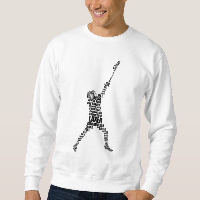 Lacrosse Player Typography Sweatshirt (Framsida)