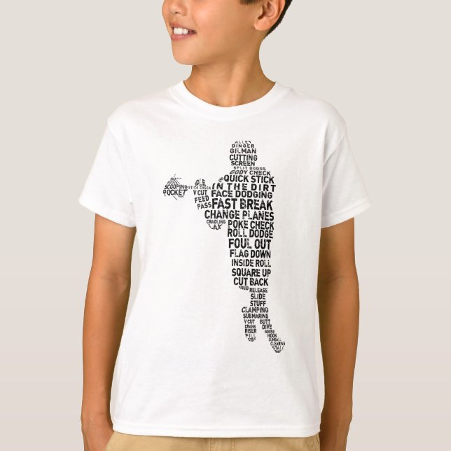 Lacrosse Player Typography T-Shirt (Framsida)