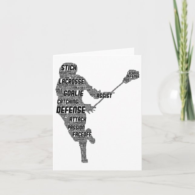 Lacrosse Player Youth Kids Manar Boys Kort (Framsida)