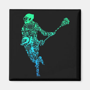 Lacrosse Player Youth Manar Boys Kids Magnet