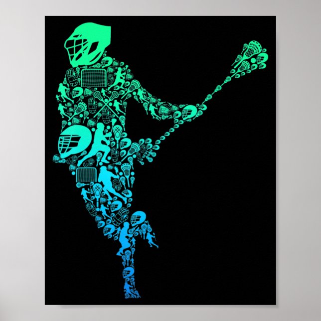 Lacrosse Player Youth Manar Boys Kids Poster (Framsidan)
