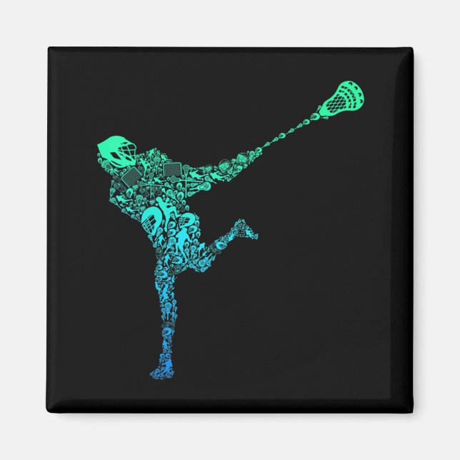 Lacrosse Player Youth Manar Kids Boys Magnet (Framsidan)