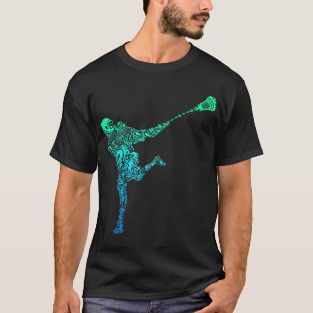 Lacrosse Player Youth Manar Kids Boys T Shirt (Framsida)