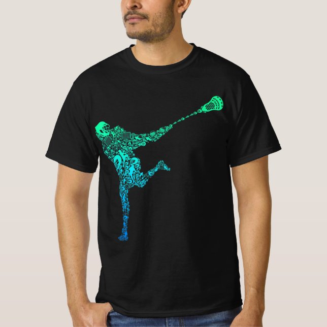Lacrosse Player Youth Manar Kids Boys T Shirt (Framsida)