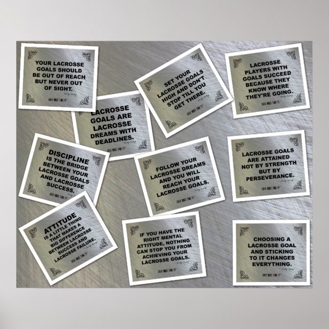 Lacrosse Poster Collage med 10 citattecken (Framsidan)