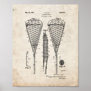 Lacrosse Racquet Patent - Gammalt utseende Poster