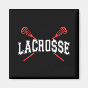 Lacrosse Red Crossed Sticks for Youth or vuxen Magnet
