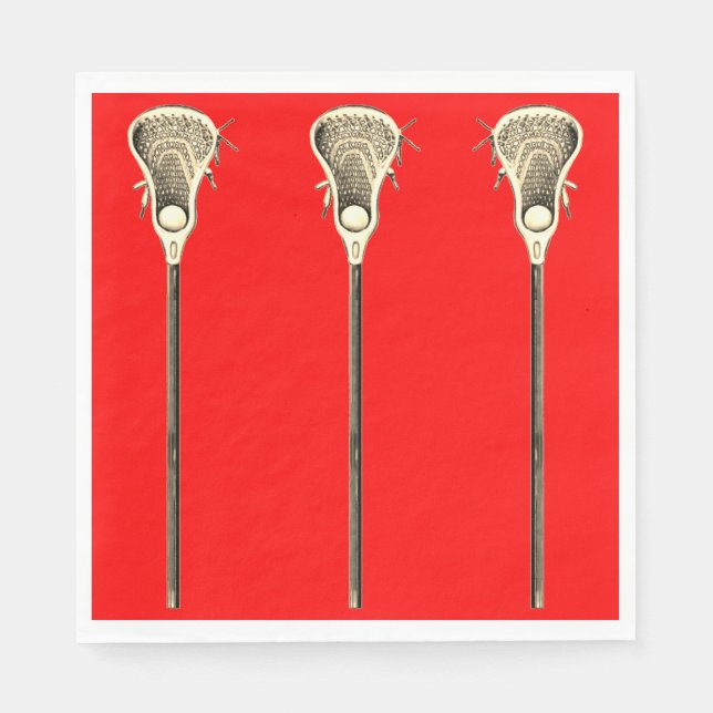 Lacrosse Red Team Napkins Pappersservett (Framsidan)