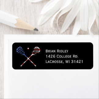 Lacrosse Returetiketters Patriotic Sticks Returadress Etikett
