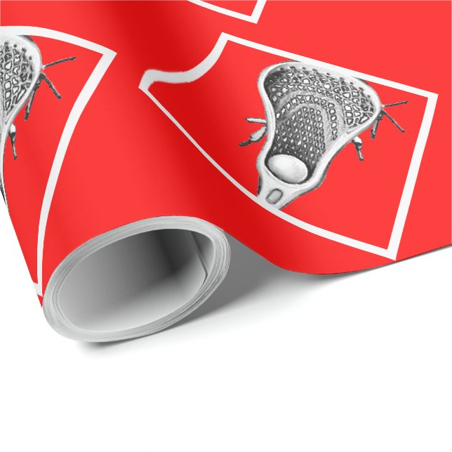 Lacrosse Röd presentinslagspapper Presentpapper (Rullad Hörn)