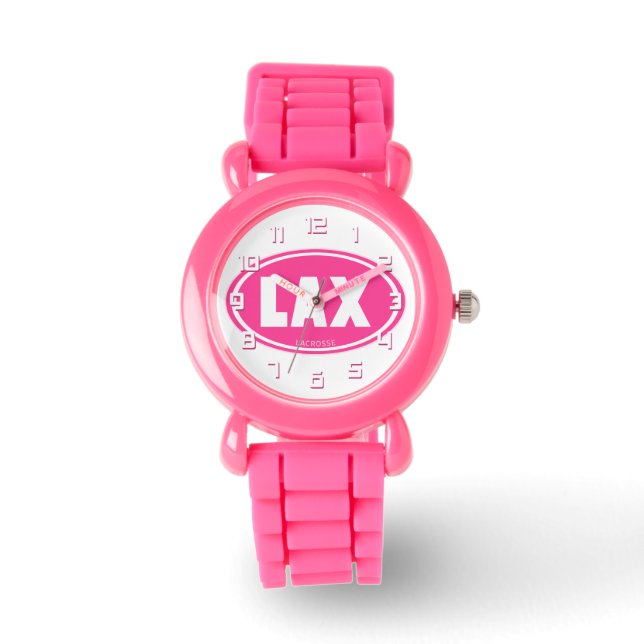 Lacrosse Rosa LAX oval handklocka Armbandsur (Framsida)