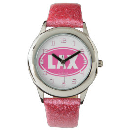 Lacrosse Rosa LAX oval handklocka Armbandsur