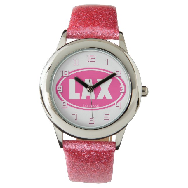 Lacrosse Rosa LAX oval handklocka Armbandsur (Framsida)
