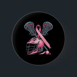 Lacrosse Rosa Ribbon Breast Cancer Awareness Sport Knapp<br><div class="desc">Lacrosse Rosa Ribbon Breast Cancer Awareness Älskare 1</div>