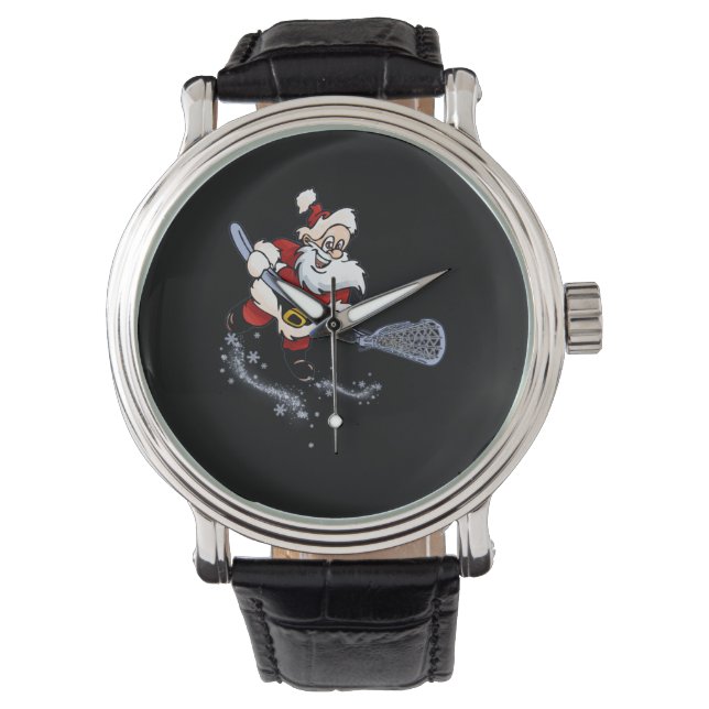 Lacrosse Santa Christmas Cool Lax Sport Ugly X-Mas Armbandsur (Framsida)