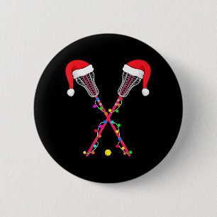 Lacrosse Santa Hat jul Ljus Roligt Sport Julafton Knapp