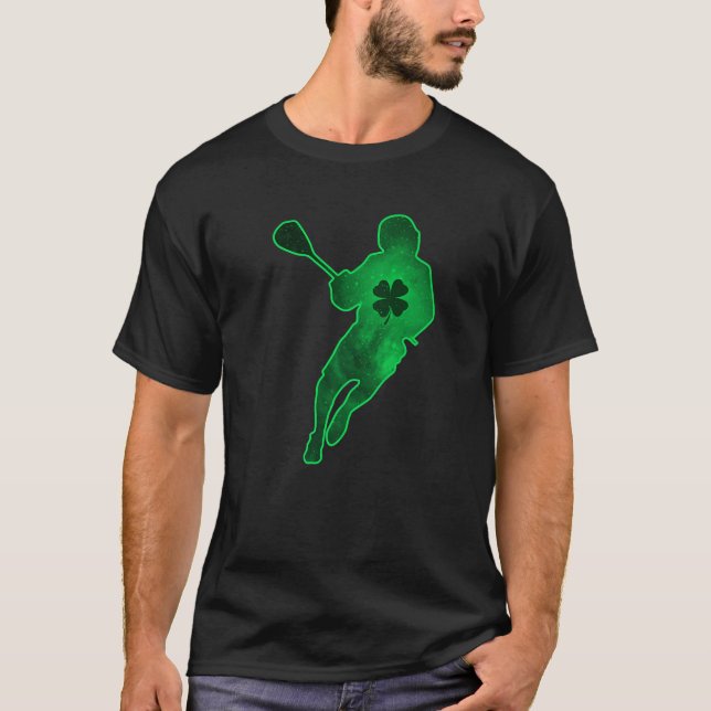 Lacrosse Shamrock Klöver Löv Pajama St. Patrick's T Shirt (Framsida)