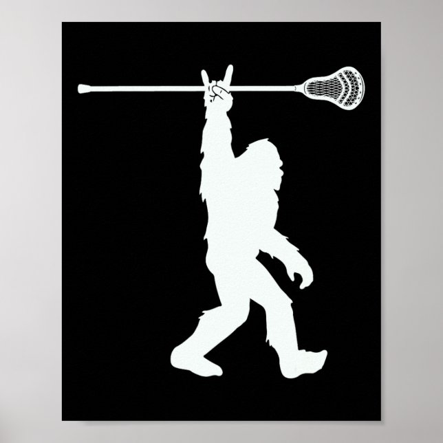 Lacrosse-shirt Vintage Lax Bigfoot Sasquatch Youth Poster (Framsidan)