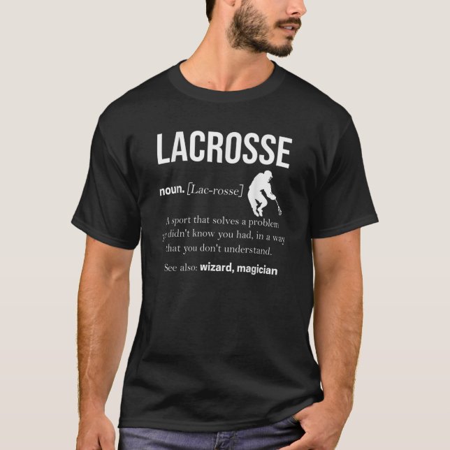 Lacrosse Shirts Manar Lacrosse Player Lax Stick T Shirt (Framsida)