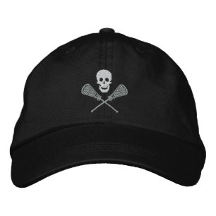 Lacrosse Skull och Kor Sticks Embroized Cap Broderad Keps