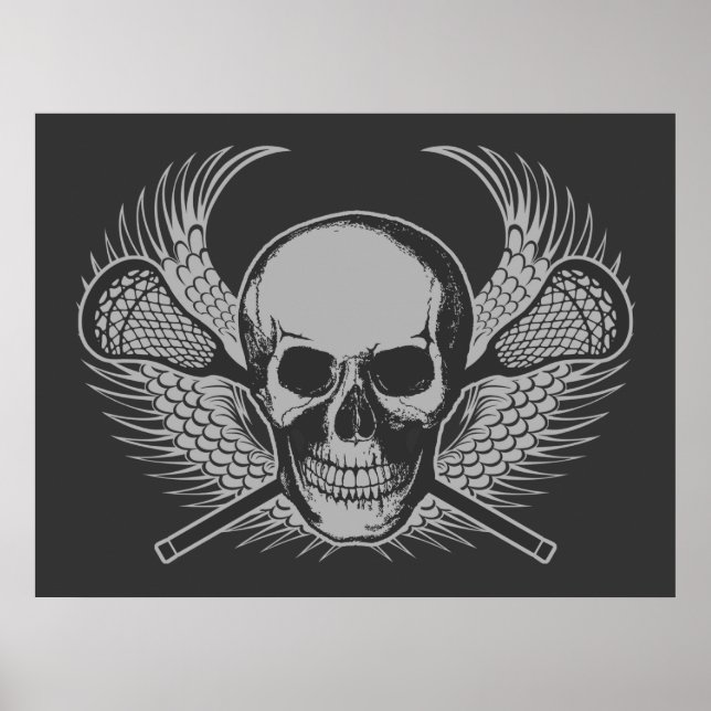 Lacrosse Skull poster (Framsidan)