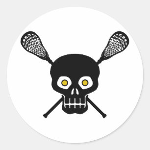 Lacrosse Skull Runt Klistermärke