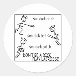 Lacrosse Smack SeeDick-fästmärke Runt Klistermärke