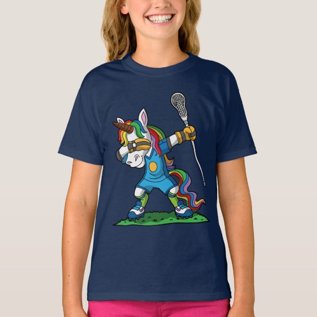 Lacrosse som baddar den SLAPPA Unicornklicken T Shirt (Framsida)