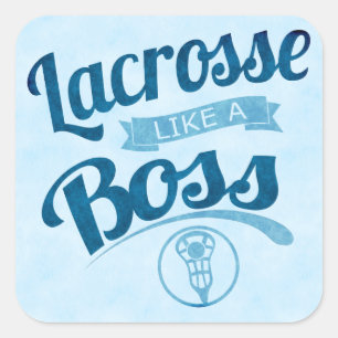 Lacrosse som Chef Fyrkantigt Klistermärke