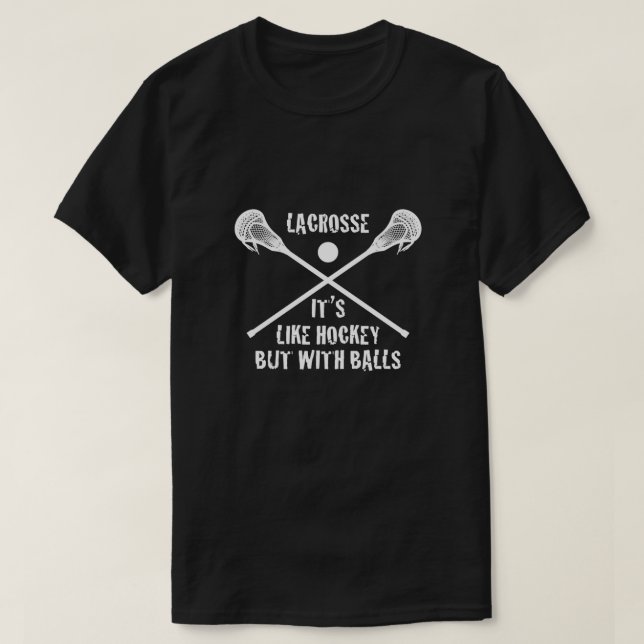 Lacrosse som hockey, men med Bollar funny T Shirt (Design framsida)