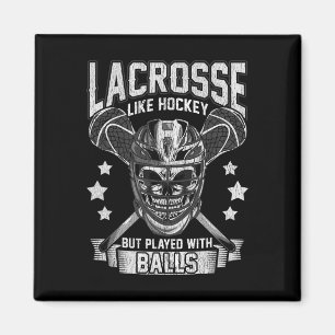 Lacrosse som Hockey men spelade med Lax Player Gi Magnet
