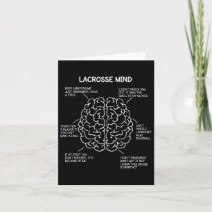 Lacrosse-spelare Tänk Säganden Hjärna Rolig Jul Kort