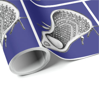 Lacrosse Sport Blå Inpackningspapper Presentpapper