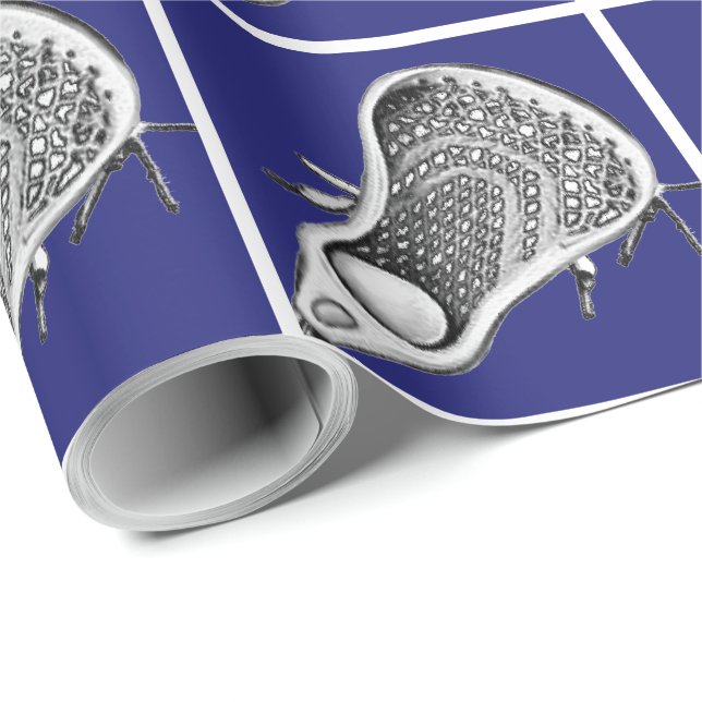 Lacrosse Sport Blå Inpackningspapper Presentpapper (Rullad Hörn)