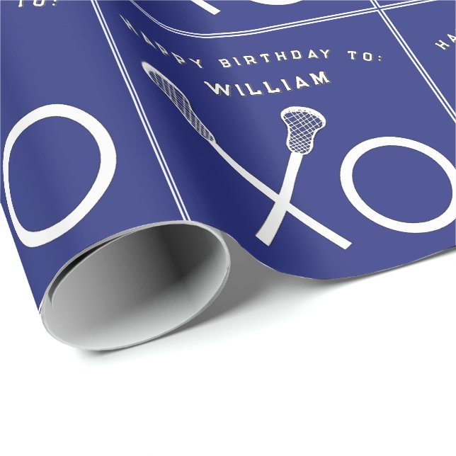 Lacrosse Sport Födelsedag Presentpapper (Rullad Hörn)