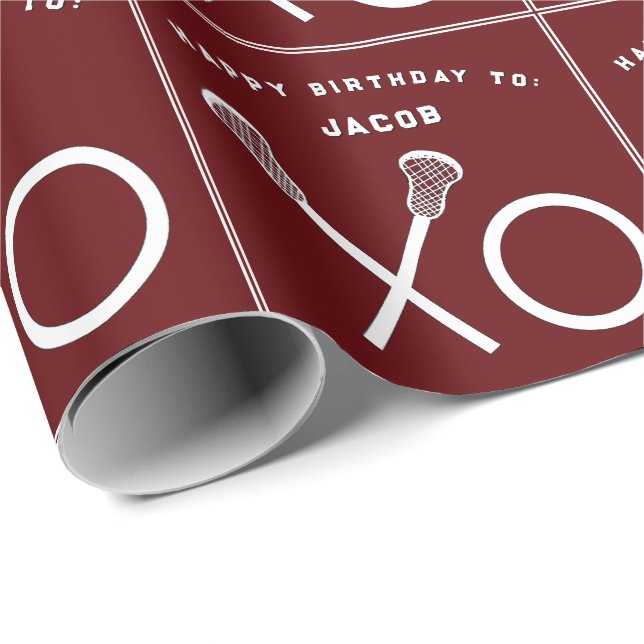 Lacrosse Sport Födelsedag Presentpapper (Rullad Hörn)
