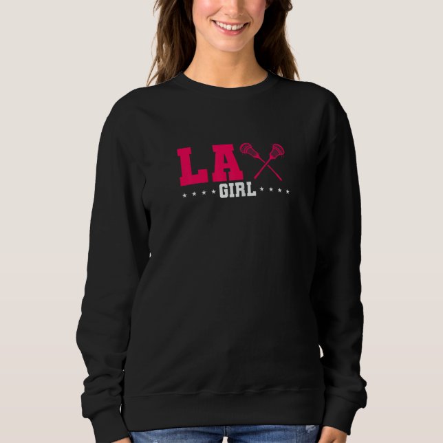 Lacrosse Sport LAX Girl Player T Shirt (Framsida)