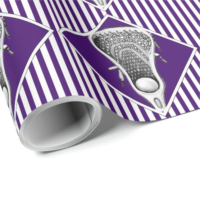 Lacrosse Sport Lila Presentinsvepappret Presentpapper (Rullad Hörn)