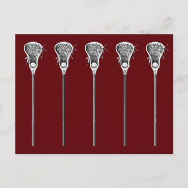 Lacrosse Sport Maroon Postkort Vykort (Framsida)