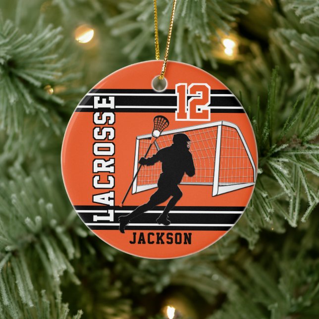 Lacrosse 🥍 Sport - Orange Julgransprydnad Keramik (Träd)