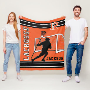 Lacrosse Sport - Orange, vit, svart Fleecefilt