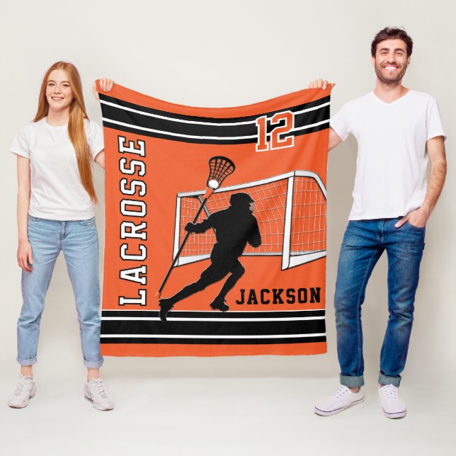 Lacrosse Sport - Orange, vit, svart Fleecefilt (På plats)