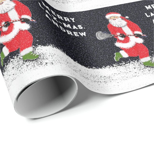 Lacrosse Sport Santa Presentpapper (Rullad Hörn)