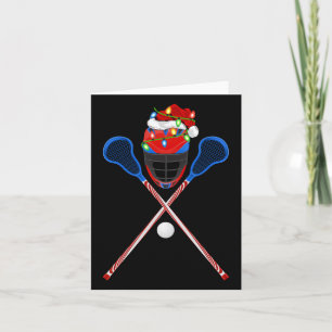 Lacrosse Sports Älskare Julafton Santa Hat Lacross Kort